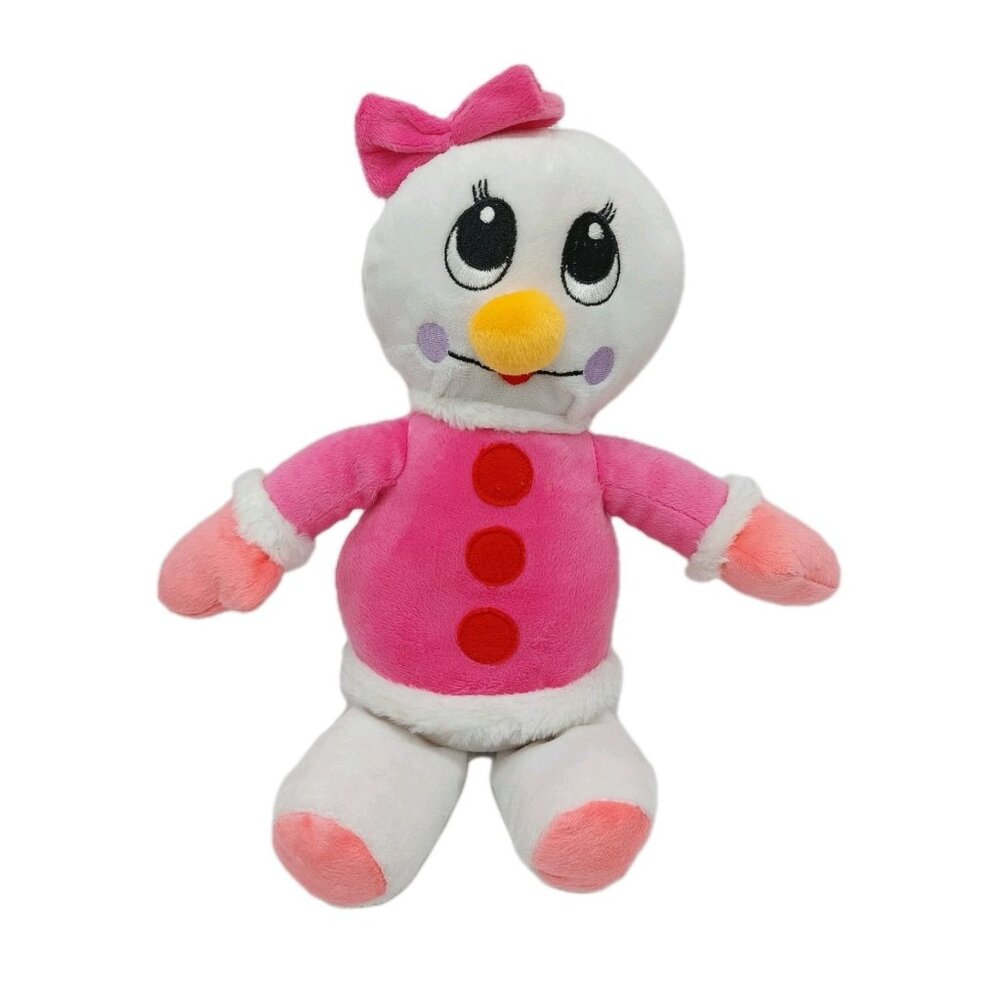 Kellytoy Girl Snowman Pink Jacket Mittens Bow Plush Stuffed Animal 12" Stuffed
